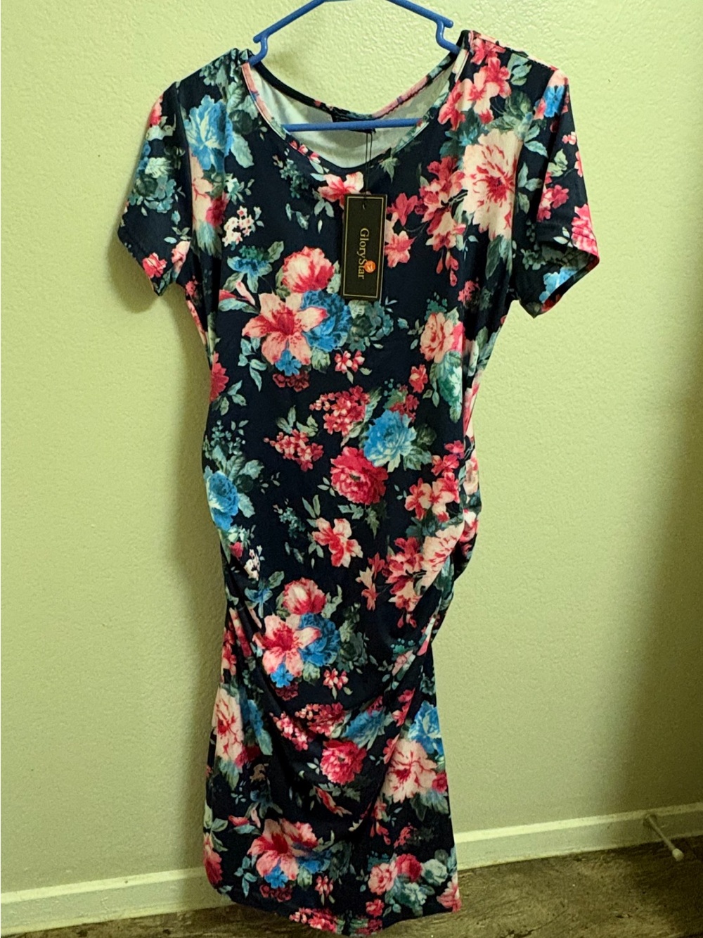 New Women's Short Sleeve Ruched Dress 👗